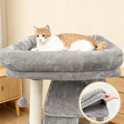Large Cat Tree with Hammock – Multi-Functional Cat Tower for Adult Cats