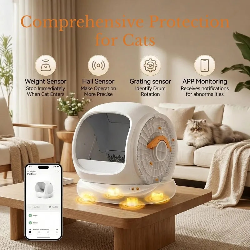 75L Smart Litter Box with 9 Sensors, Full Safety Protection, and Health Monitoring – For Your Cat’s Peace of Mind!