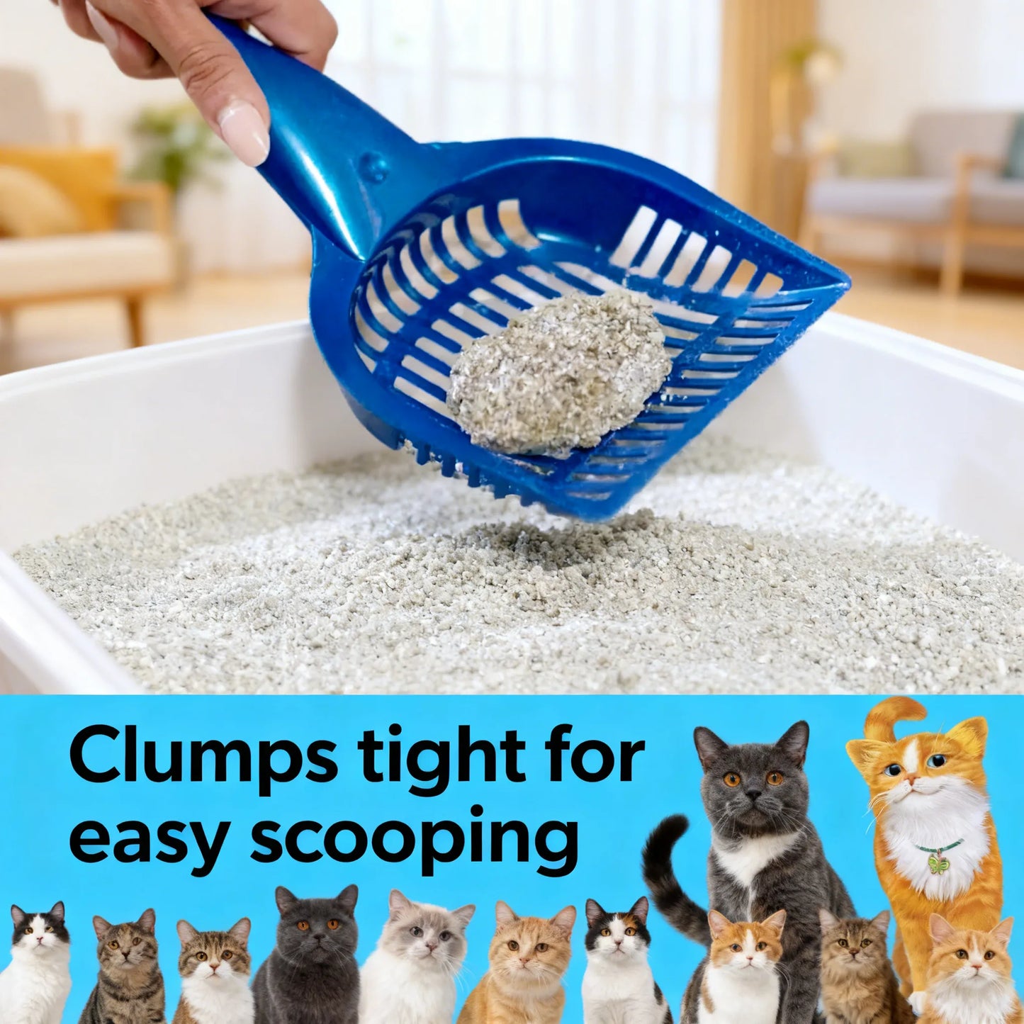 Clumping Cat Litter (2 Packs of 18.5 lbs) with Febreze Freshness