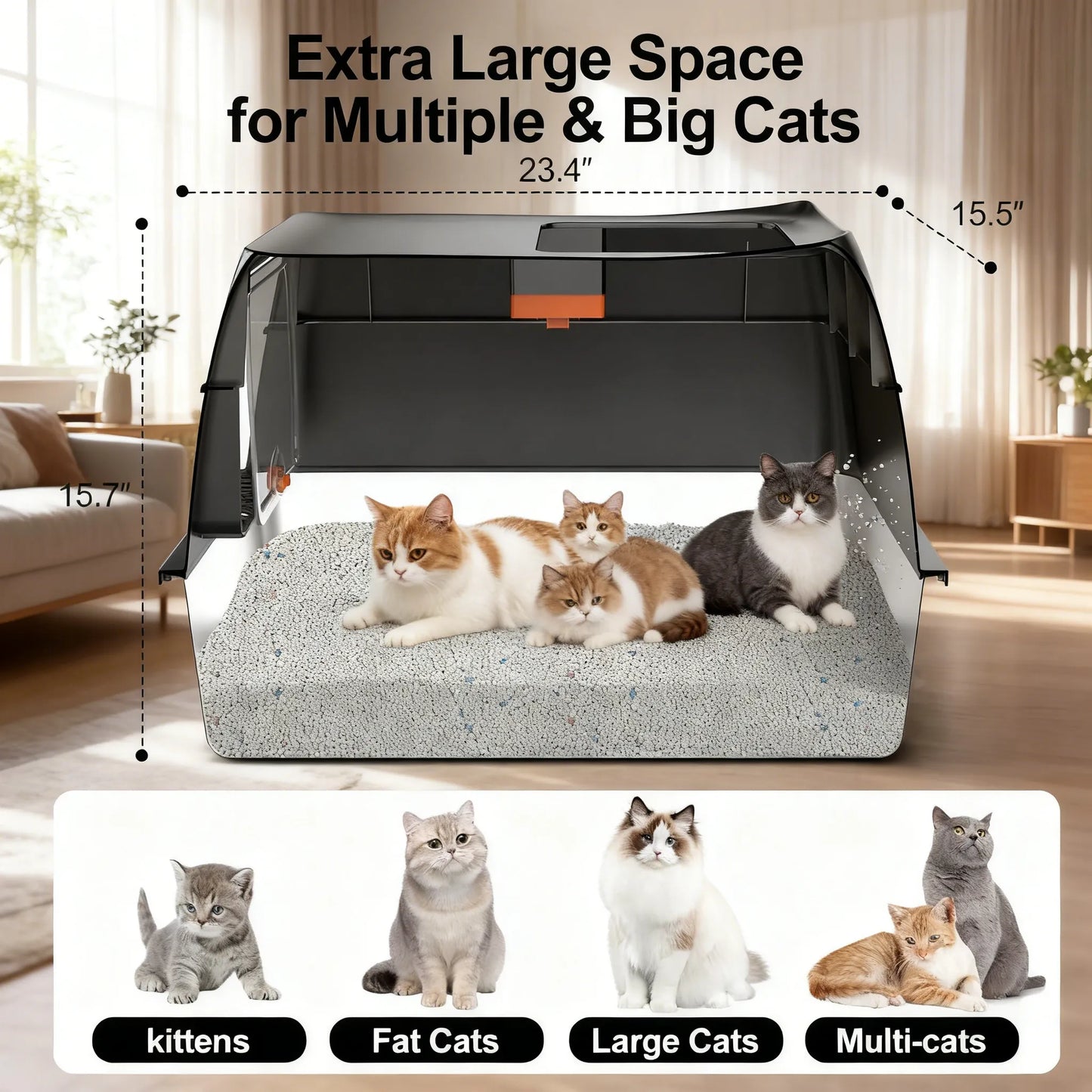 Stainless Steel Litter Box - Durable, Large-Capacity & Multi-Functional Solution
