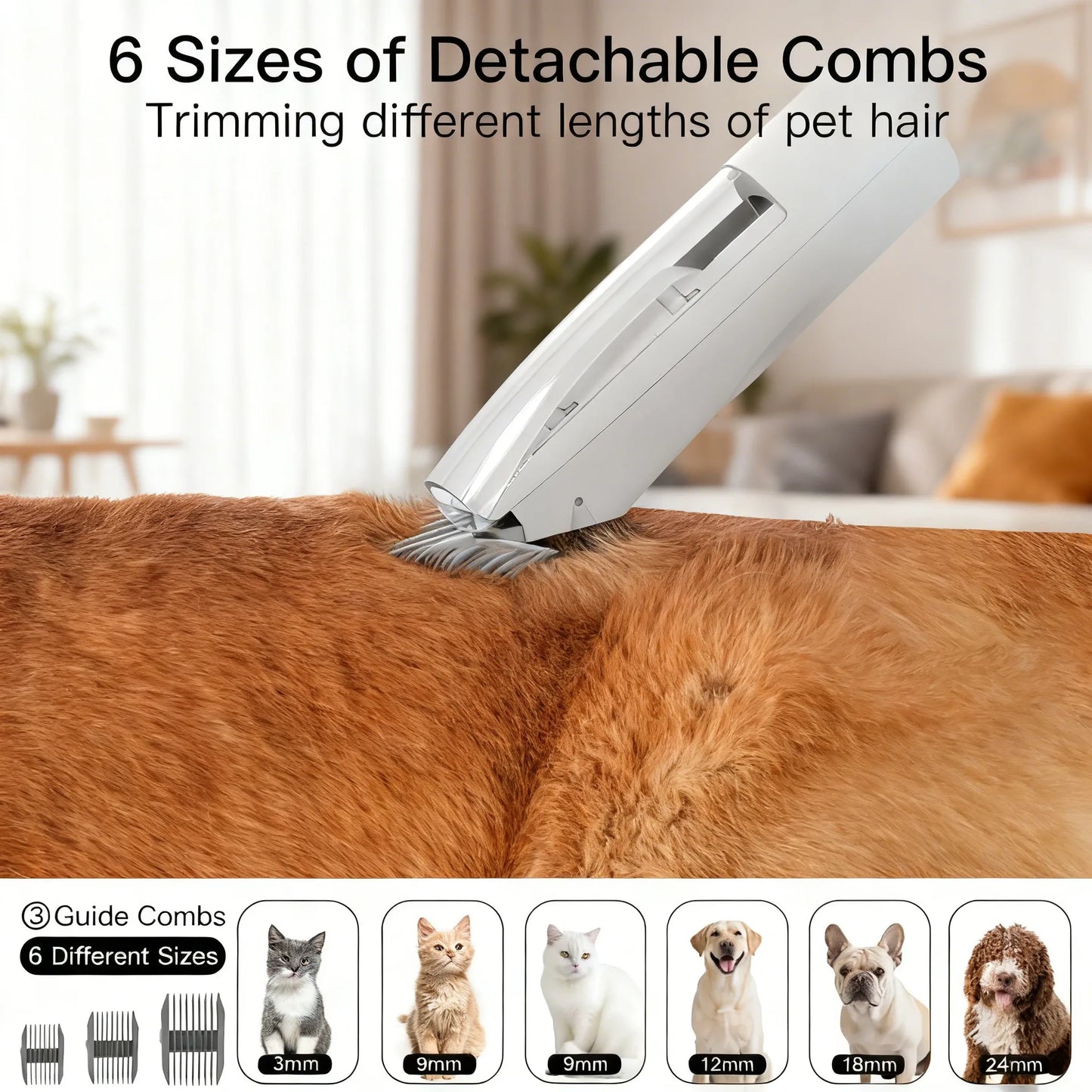 Dog Grooming Vacuum with 12000Pa Strong Suction – 5-in-1 Pet Grooming Kit