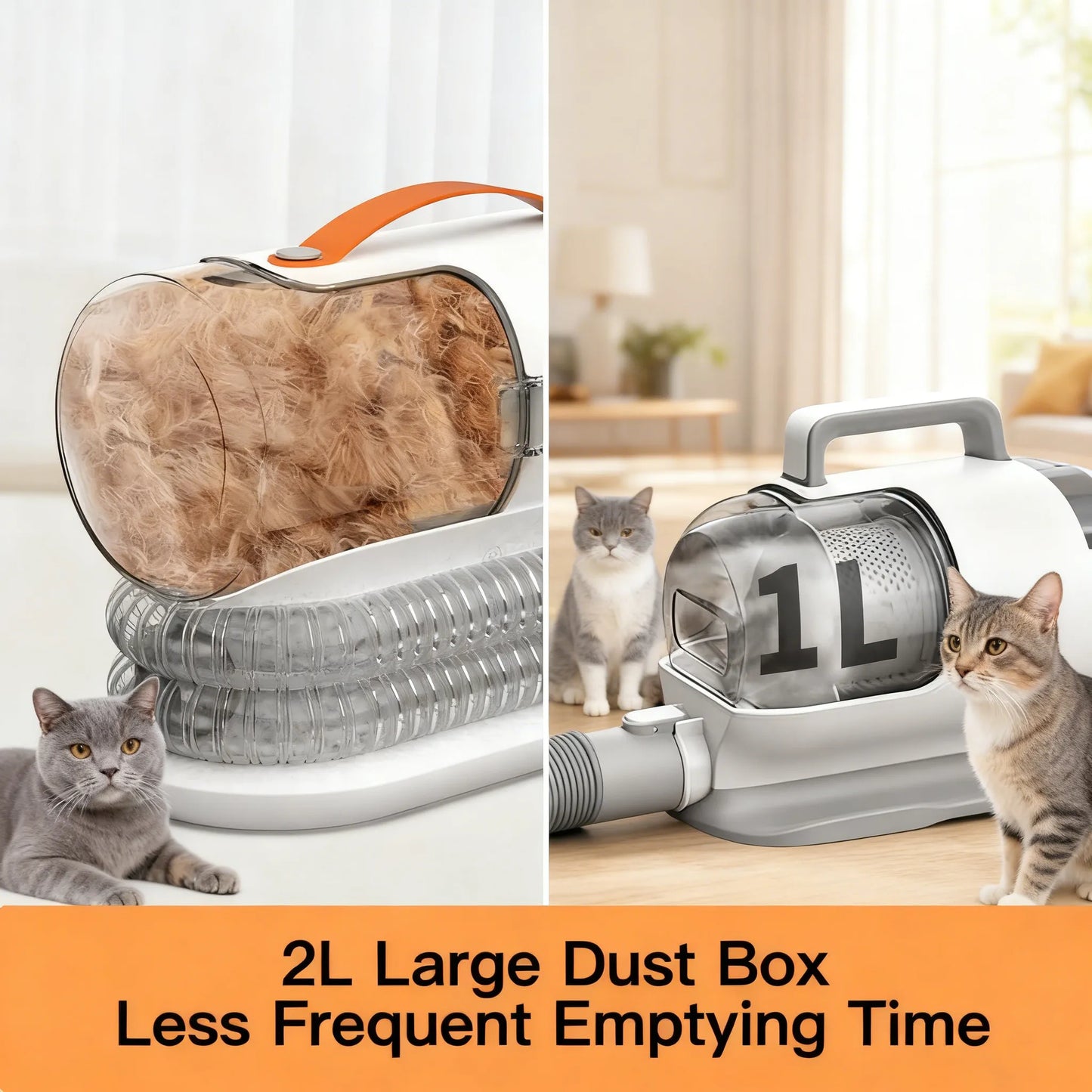 Dog Grooming Vacuum with 12000Pa Strong Suction – 5-in-1 Pet Grooming Kit