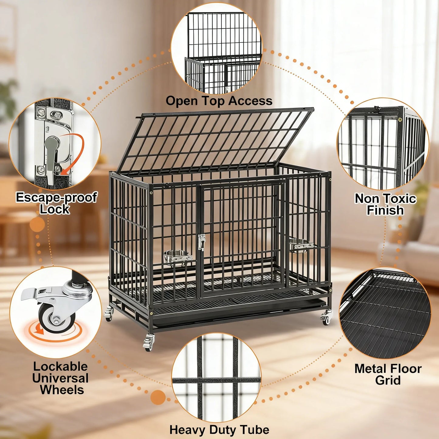 Stackable Dog Crate – Space-Saving, Heavy-Duty for Small & Medium Dogs