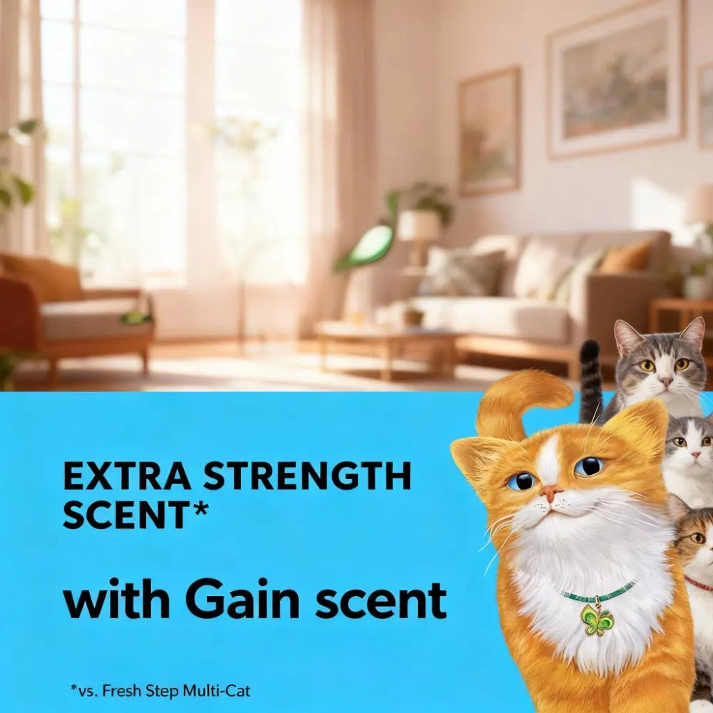 Clumping Cat Litter (2 Packs of 18.5 lbs) with Febreze Freshness