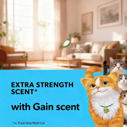 Clumping Cat Litter (2 Packs of 18.5 lbs) with Febreze Freshness