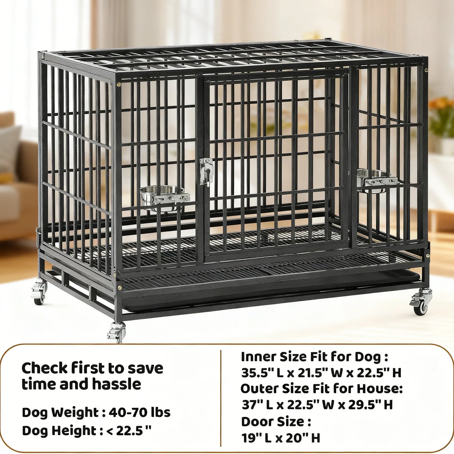 Stackable Dog Crate – Space-Saving, Heavy-Duty for Small & Medium Dogs