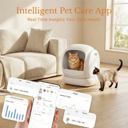 75L Smart Litter Box with 9 Sensors, Full Safety Protection, and Health Monitoring – For Your Cat’s Peace of Mind!