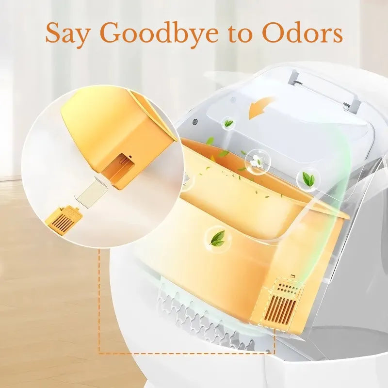 75L Smart Litter Box with 9 Sensors, Full Safety Protection, and Health Monitoring – For Your Cat’s Peace of Mind!