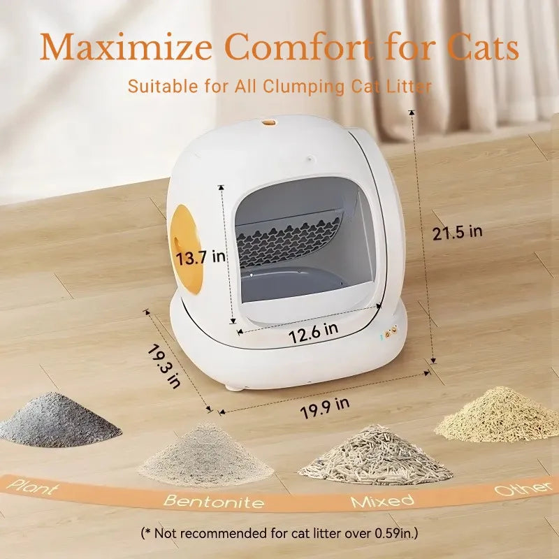 75L Smart Litter Box with 9 Sensors, Full Safety Protection, and Health Monitoring – For Your Cat’s Peace of Mind!