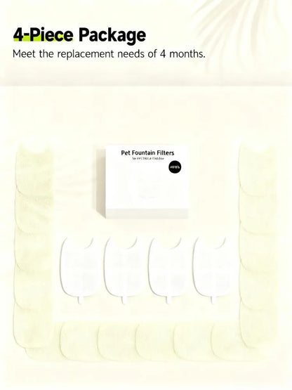 8-Pack Pet Fountain Filters, 6-Layer with Pre-Filter Sponges